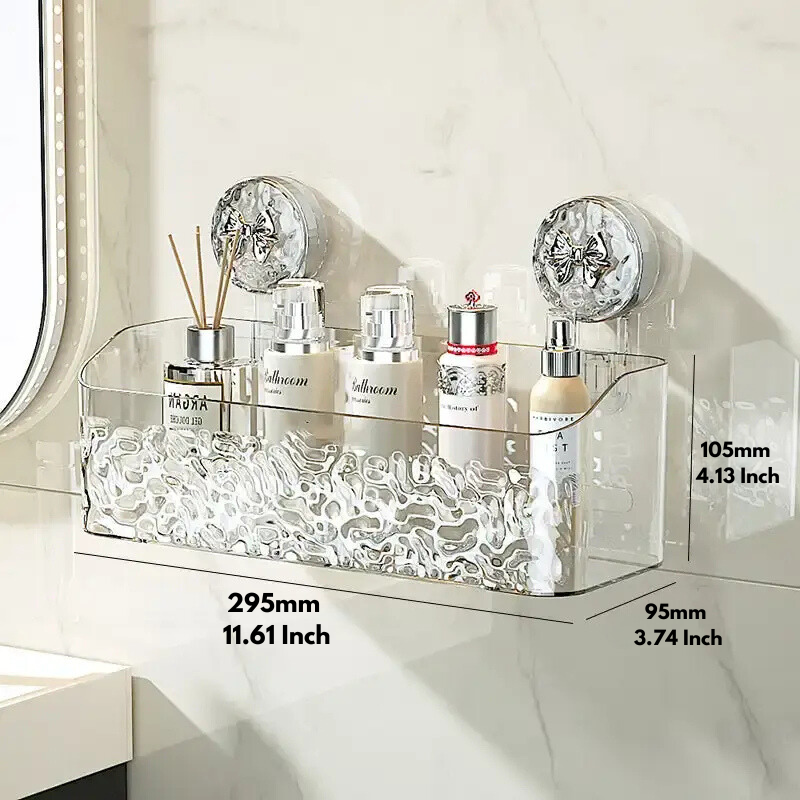 Praktische wandplank zonder boren voor de badkamer